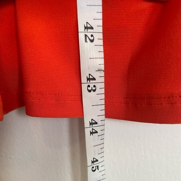 Lauren Ralph Lauren Knit Midi Dress Size 8 Orange Fit & Flare Sleeveless V-Neck - Picture 8 of 11